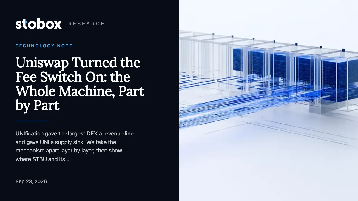 Uniswap Turned the Fee Switch On: the Whole Machine, Part by Part